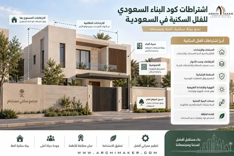 اشتراطات كود البناء السعودي للفلل السكنية في السعودية