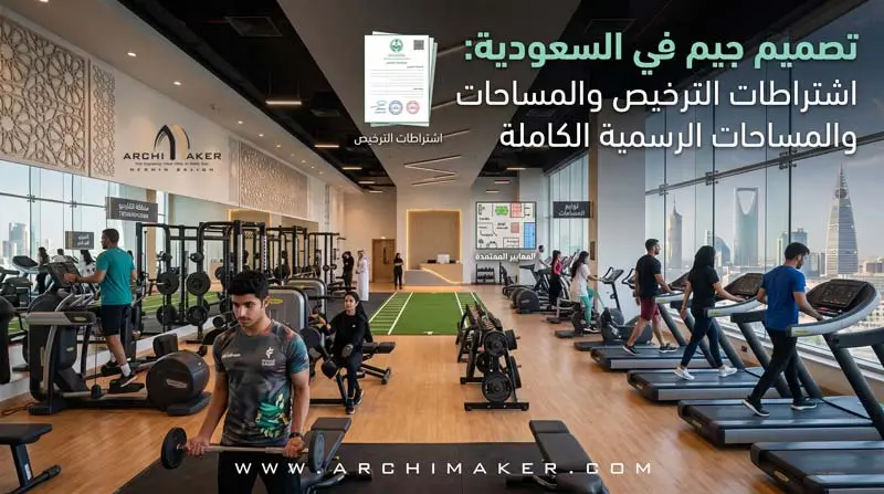 تصميم جيم في السعودية اشتراطات الترخيص والمساحات الرسمية الكاملة