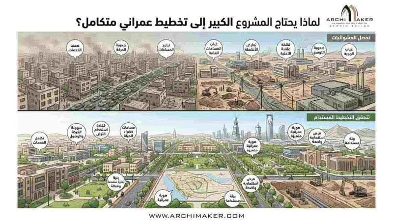 تصميم مدن حديثة في السعودية: كيف يتحول الموقع إلى مشروع عمراني متكامل؟