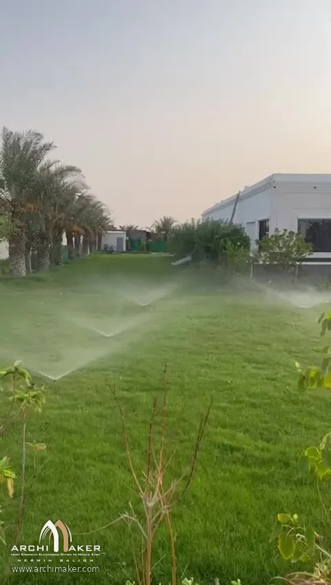 اللاندسكيب والمسطحات الخضراء حول استراحة سعد الشهراني بعد التنفيذ – تصميم أركيميكر