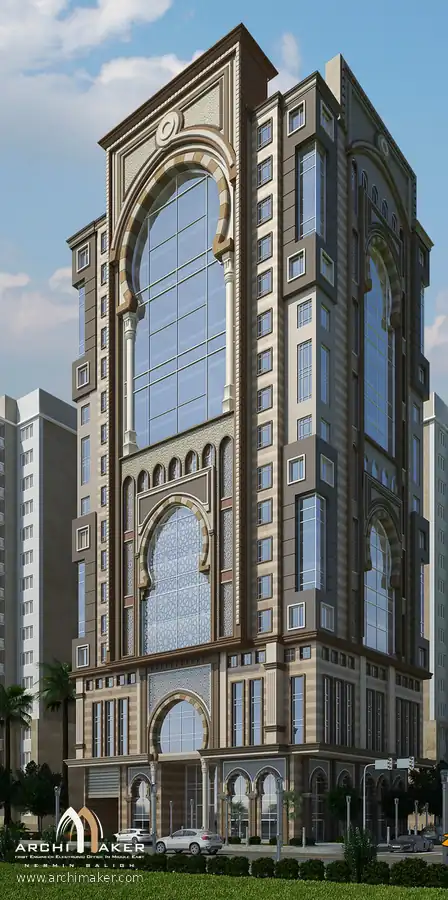 منظور تصميم برج فندق المنصور في مكة المكرمة – تصميم أركيميكر