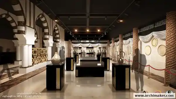 منظور داخلي لدراسة تطوير معرض عمارة الحرمين الشريفين بمكة المكرمة من تصميم أركيميكر