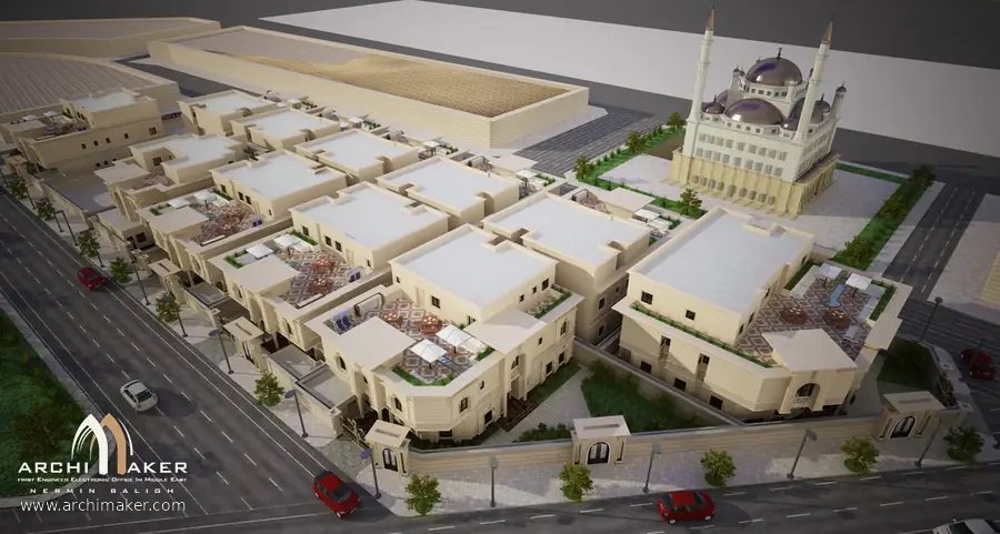 منظور عام لمشروع فلل البوابة السكني في السعودية – تصميم أركيميكر